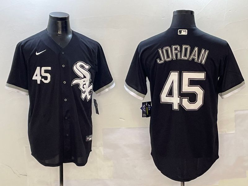 Men Chicago White Sox #45 Jordan Black Game 2025 Nike MLB Jersey style 1->chicago white sox->MLB Jersey